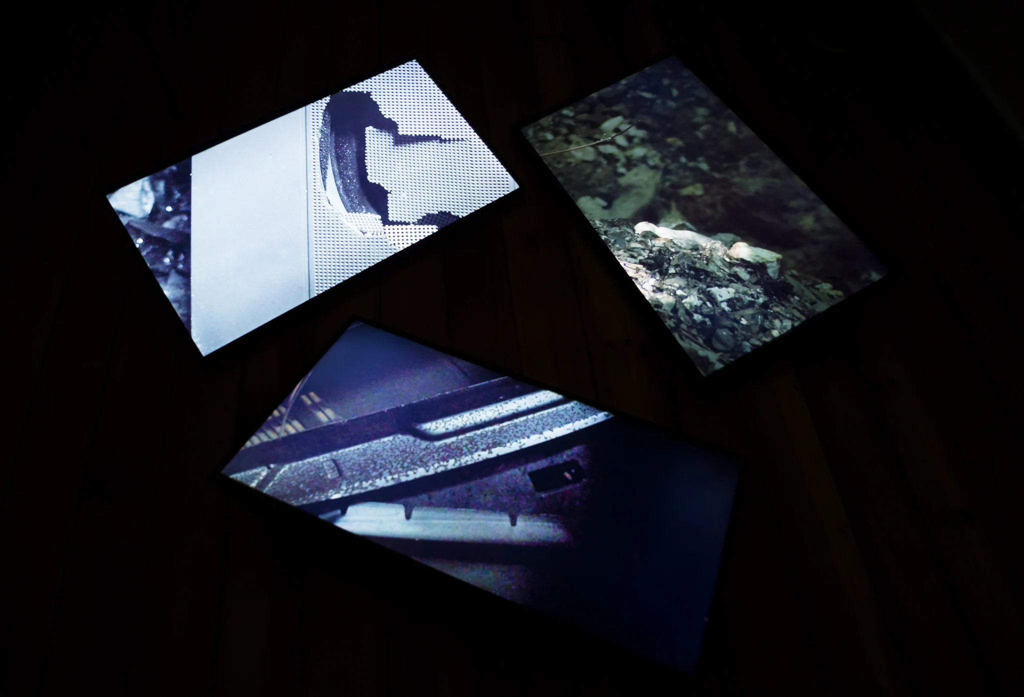Cave 2017, three channel HD digital video, 4:32 minutes. Photograph by Thomas Oliver.