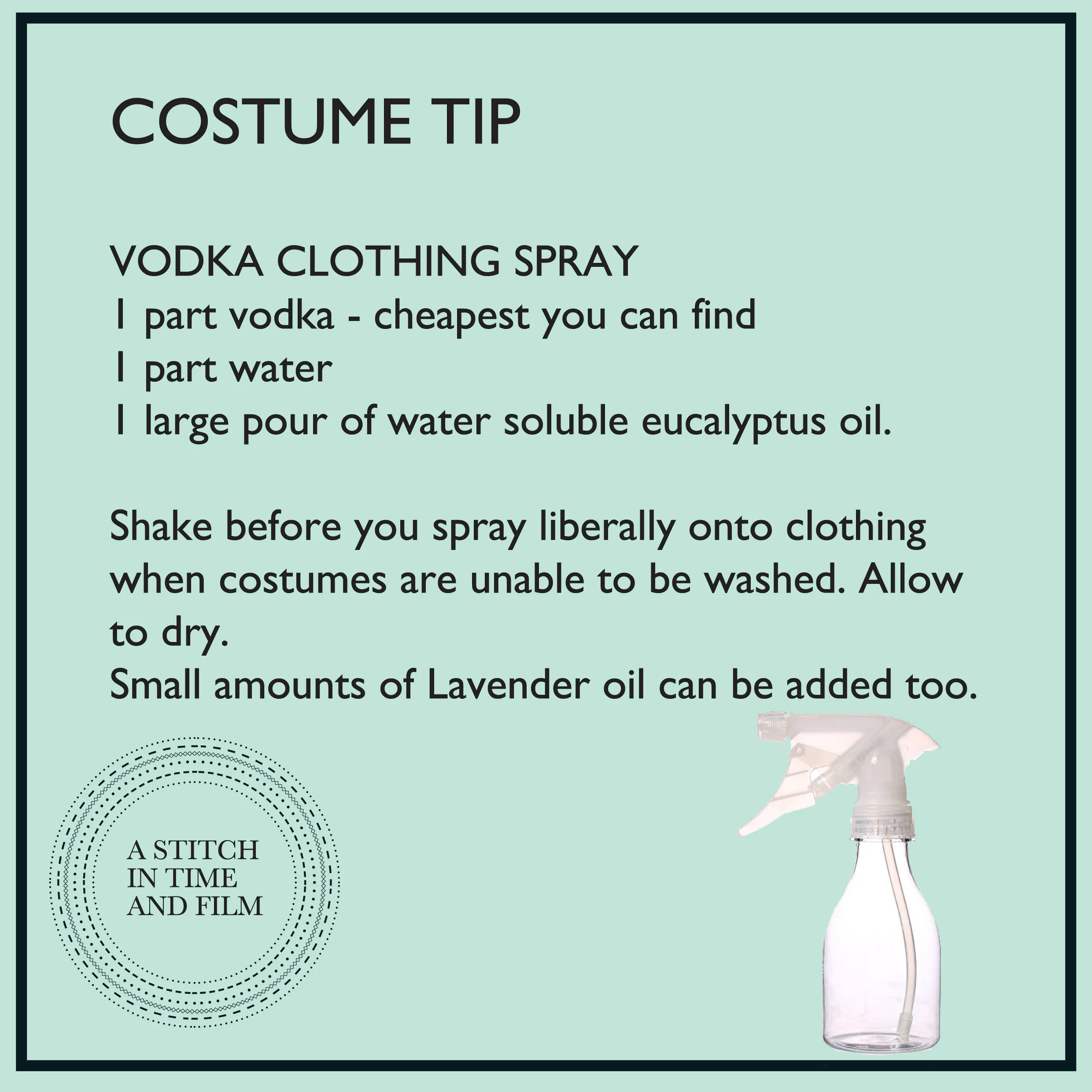 COSTUME TIP - Vodka Spray