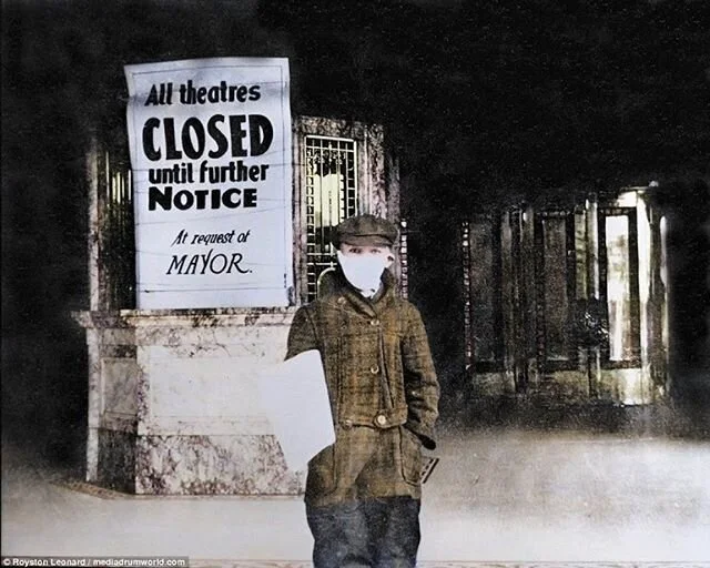 Rocking the mask 😷 !
Images from the Spanish Flu Pandemic.

As the world is shaken by this new pandemic, we hope for calm, love and patience. 
As an industry, the arts are highly affected, amongst other contract to contract and casual jobs and we fa