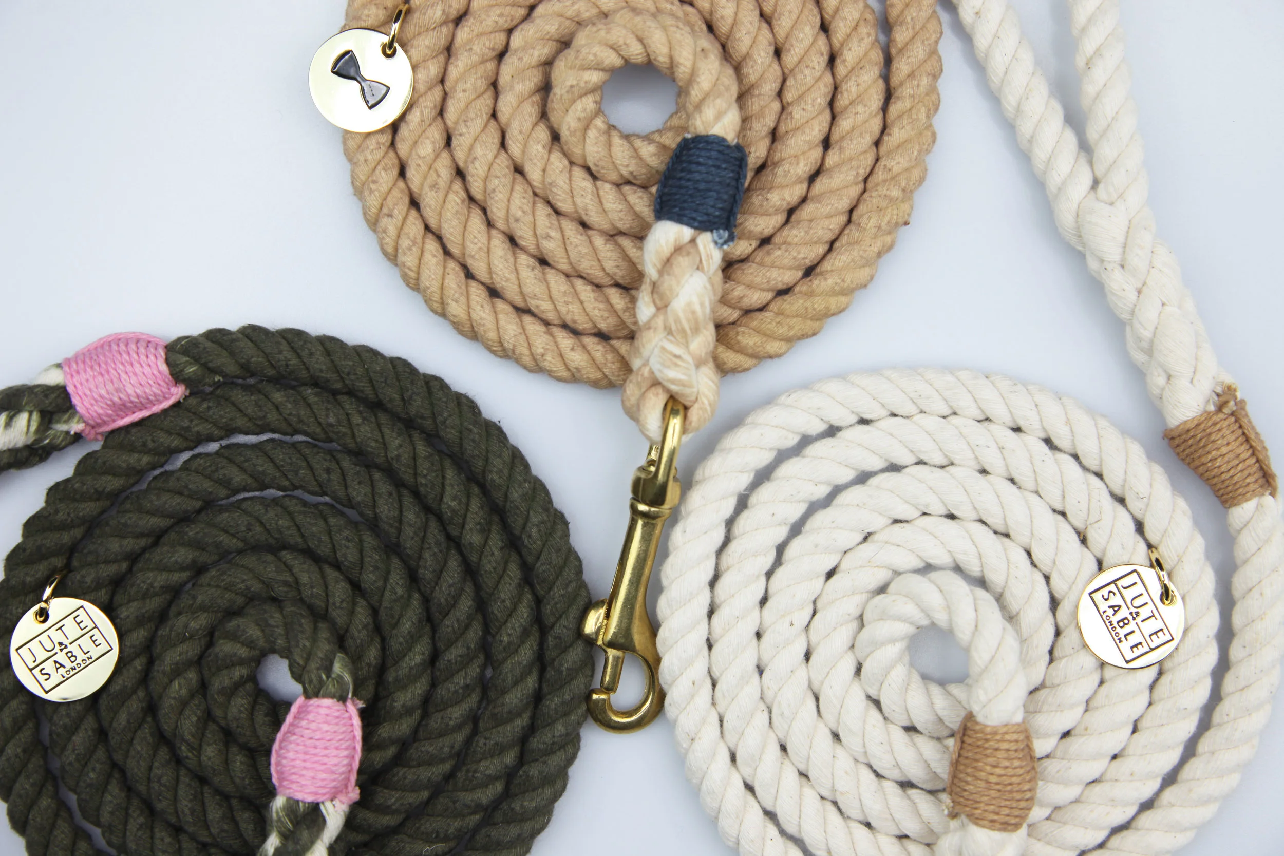 Italian Greyhound Rope Lead Khaki by Jute and Sable