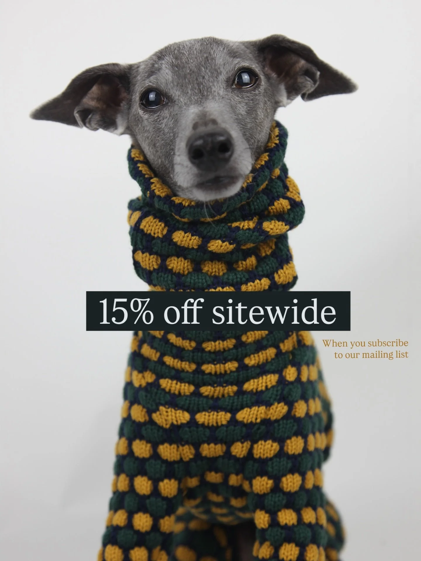 Receive 15% OFF your next order when you sign up to our mailing list! What are you waiting for? x