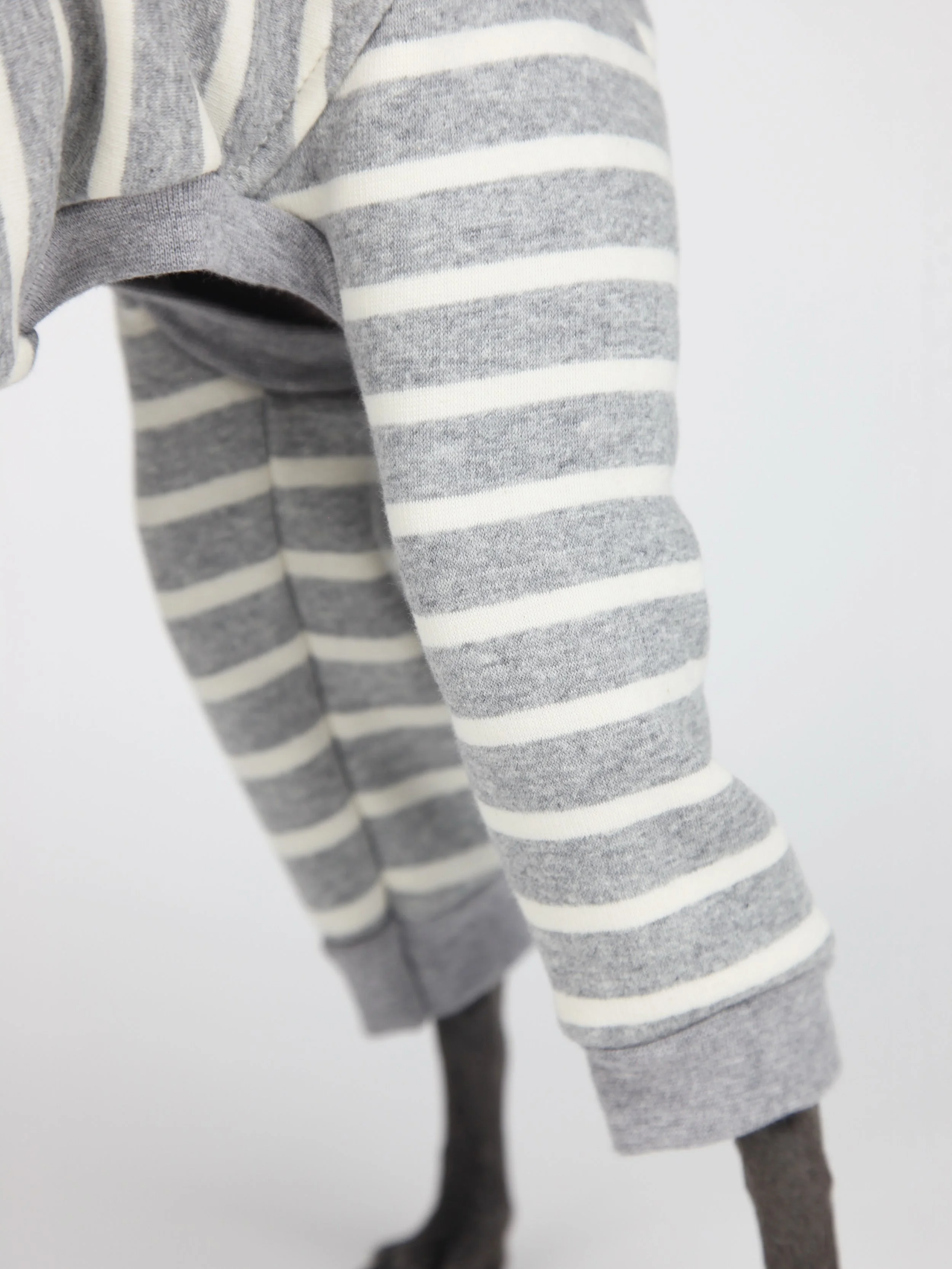 PORTHLEVEN- Our bestselling Breton stripe is back. Last seen in 2024, we had countless requests for its return. Its high insulating, super soft brushed interior is what makes this romper extra special.