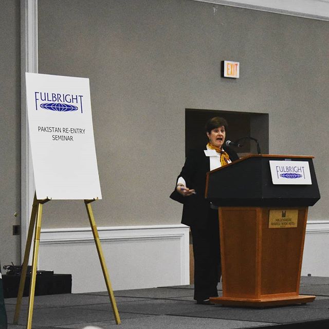 Acting Deputy Assistant Secretary, Bureau of South and Central Asian Affairs, Emilia Puma speaks at the 2019 #Fulbright Pakistan Re-entry Seminar in Nashville. 
#ReEntrySeminar #Fulbright
#exchangeourworld #usefp