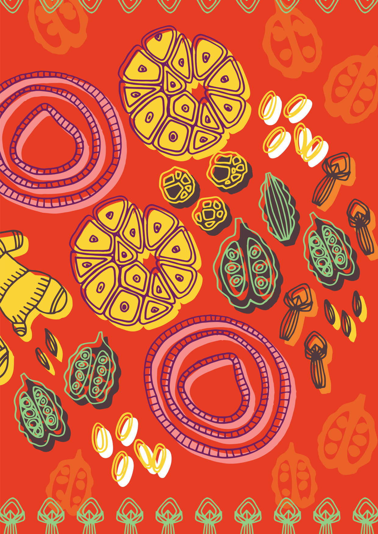  East African food illustrations 