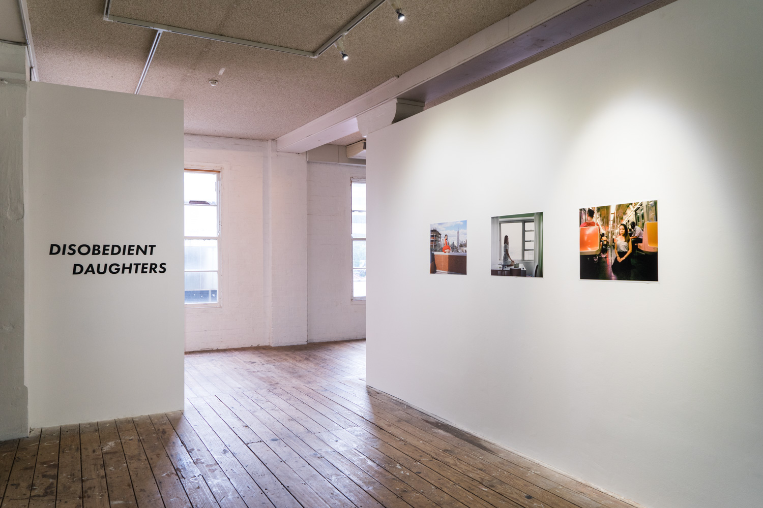 Mihyun Kang, You are not speaking but I am listening, 2013 - 14, photo series, installation view, Disobedient Daughters, 2018, Metro Arts, Brisbane. Photo: Louis Lim.