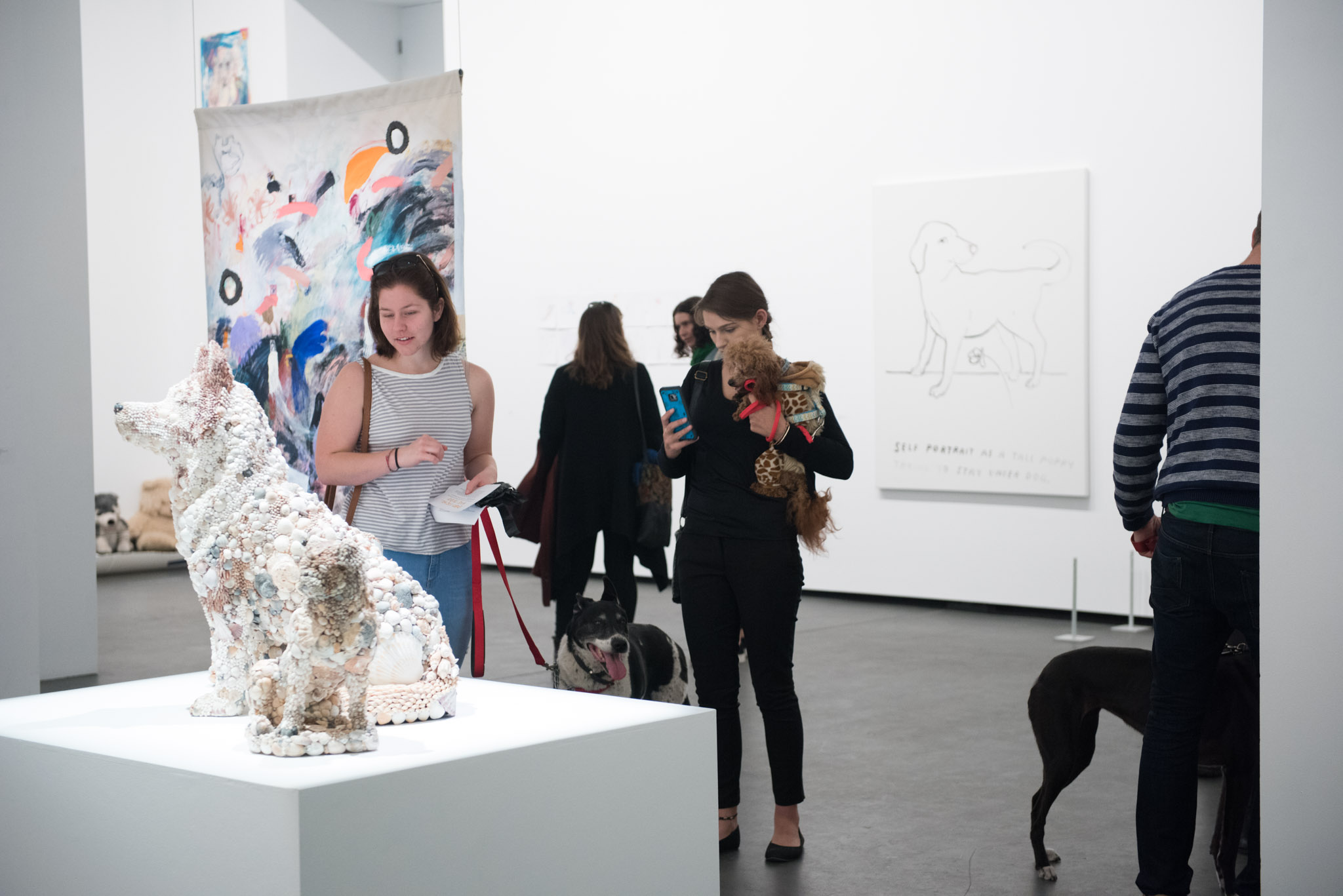  Visitors at the exhibition launch,  Every Dog Will Have its Day,  2017, Casula Powerhouse Arts Centre, Sydney. Photo: Andrea Todic 