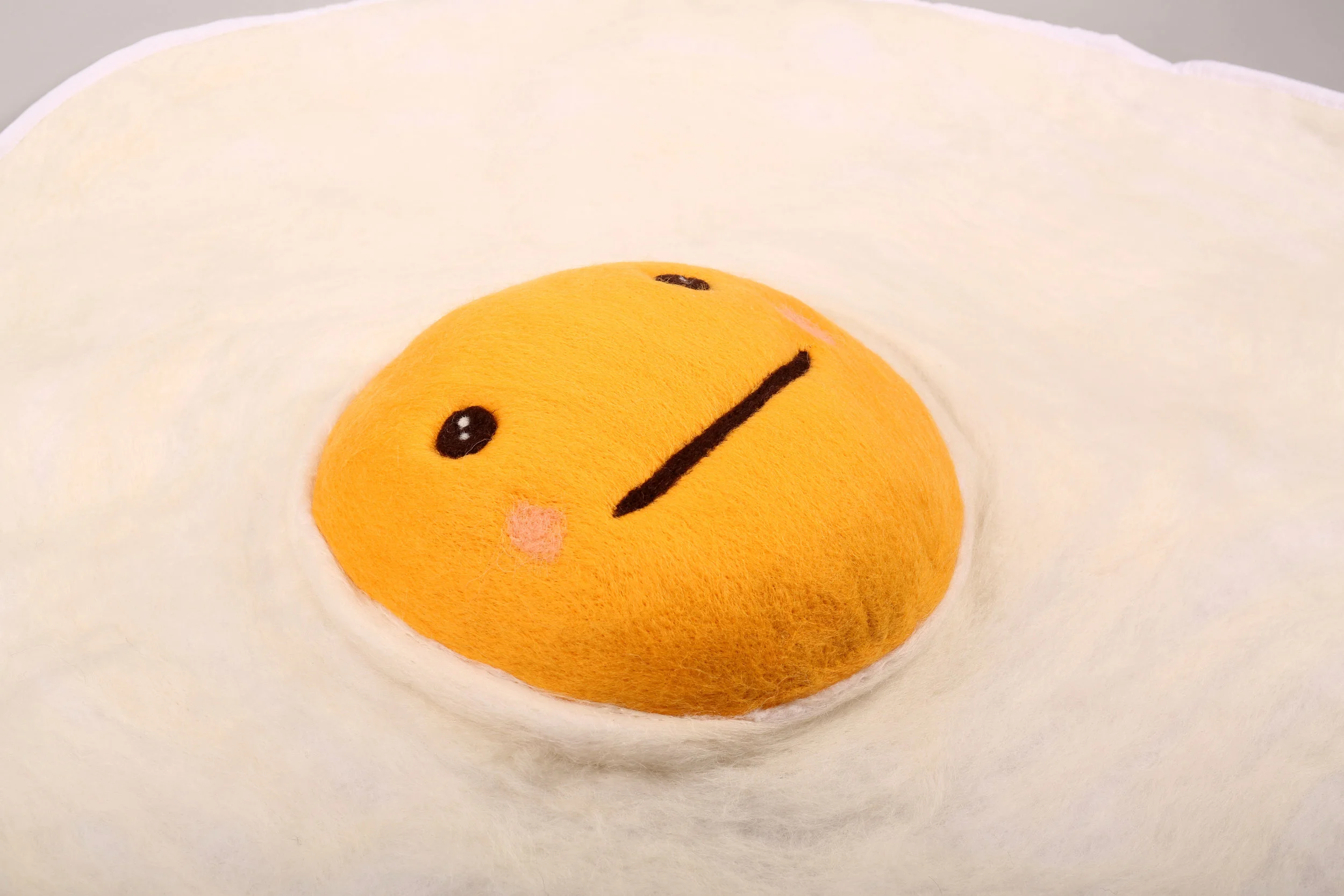 Detail, Cat Rabbit, Eggs Writ Large , 2017, wool roving, wadding, cotton, cardboard, polyester stuffing, calico, 800cm x 800 cm each. Image courtesy the artist.