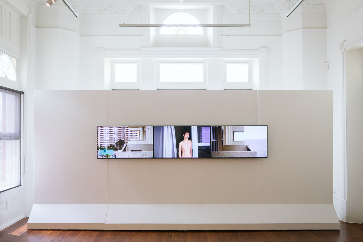 Shen Wei, installation view, Closing the Distance, 2017, Bundoora Homestead Art Centre. Photo: Nicola Dracoulis.