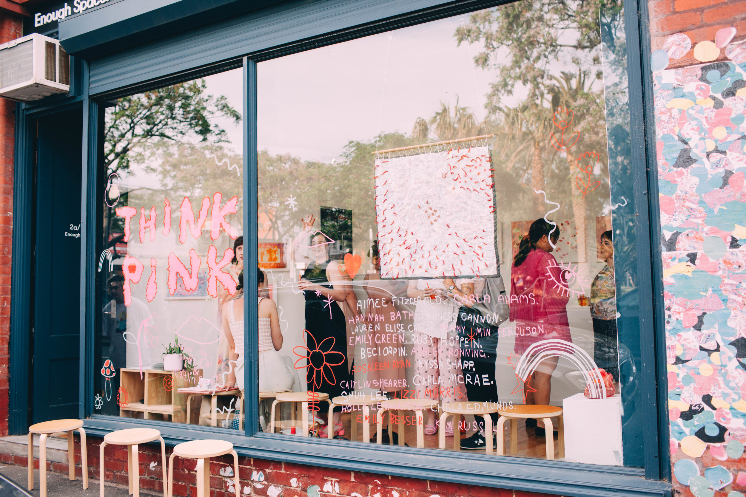 Installation view, Think Pink, 2016, ENOUGH Space, Melbourne. Photo: Zoe Harriet.