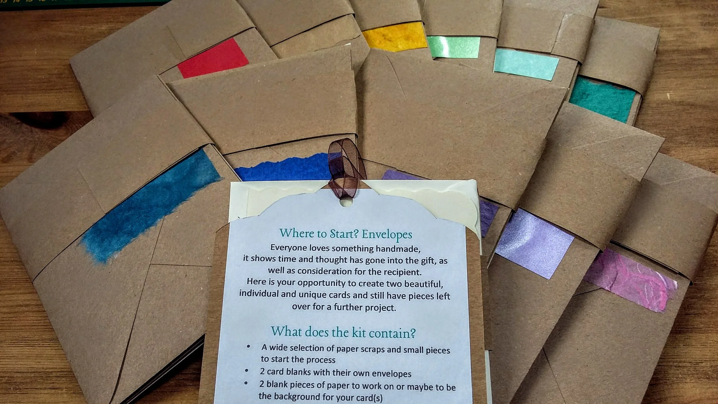 Where to start? envelopes. £5 each plus p&p, please state main colour choice.
