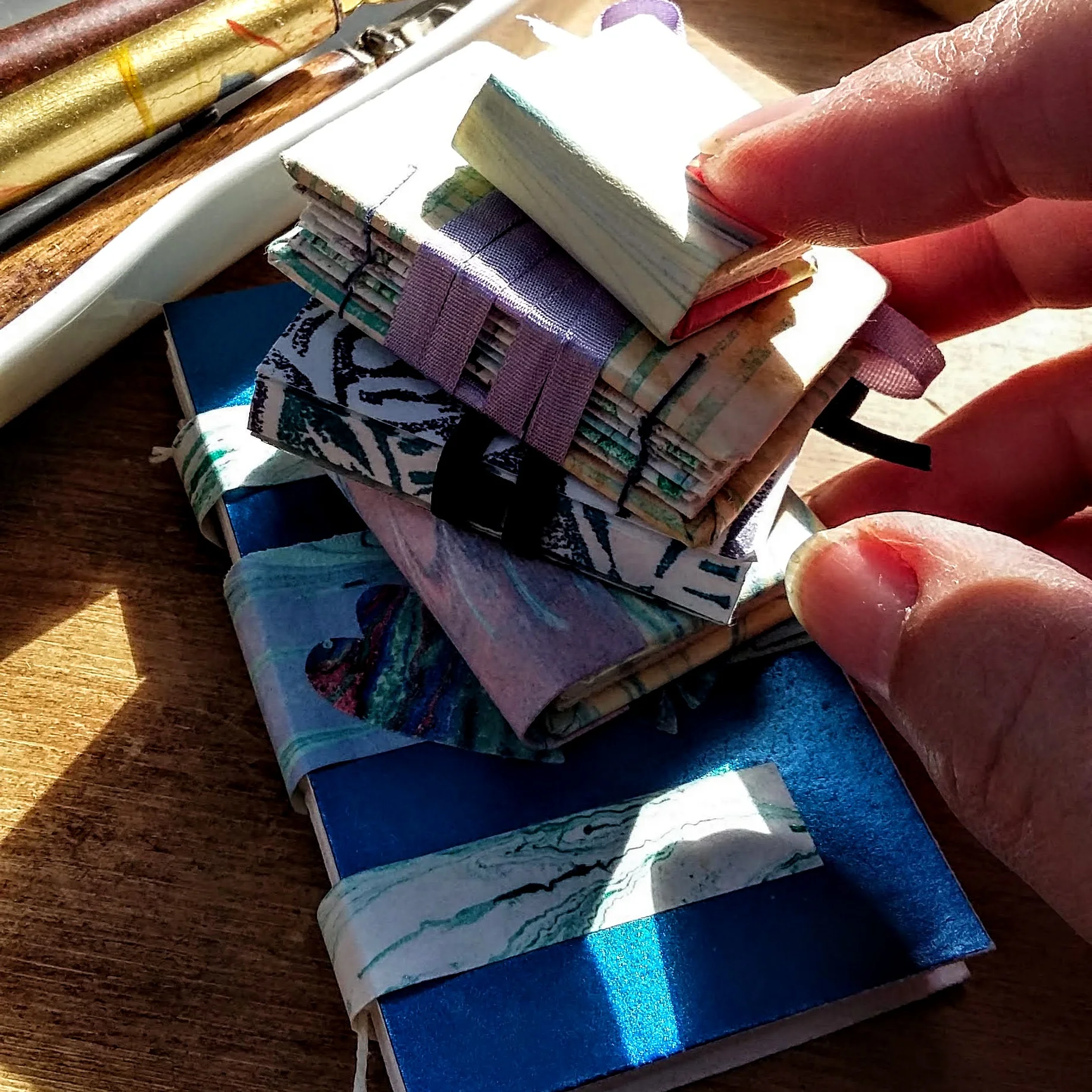 5 tiny books. 2 x 2.5 cm - 5 x 8.5 cm. Each £10 plus p&p