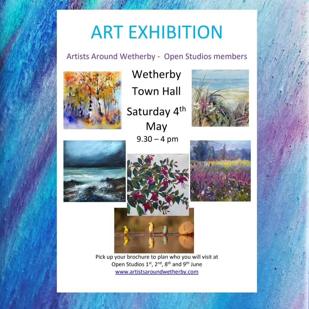 Join me and several other @artists_around_wetherby artists 🎨 this Saturday in #Wetherby #TownHall for a beautiful #ArtExhibition promoting our #OpenStudios that takes place this year on 1st, 2nd, 8th and 9th June. Pick up a brochure to start plannin