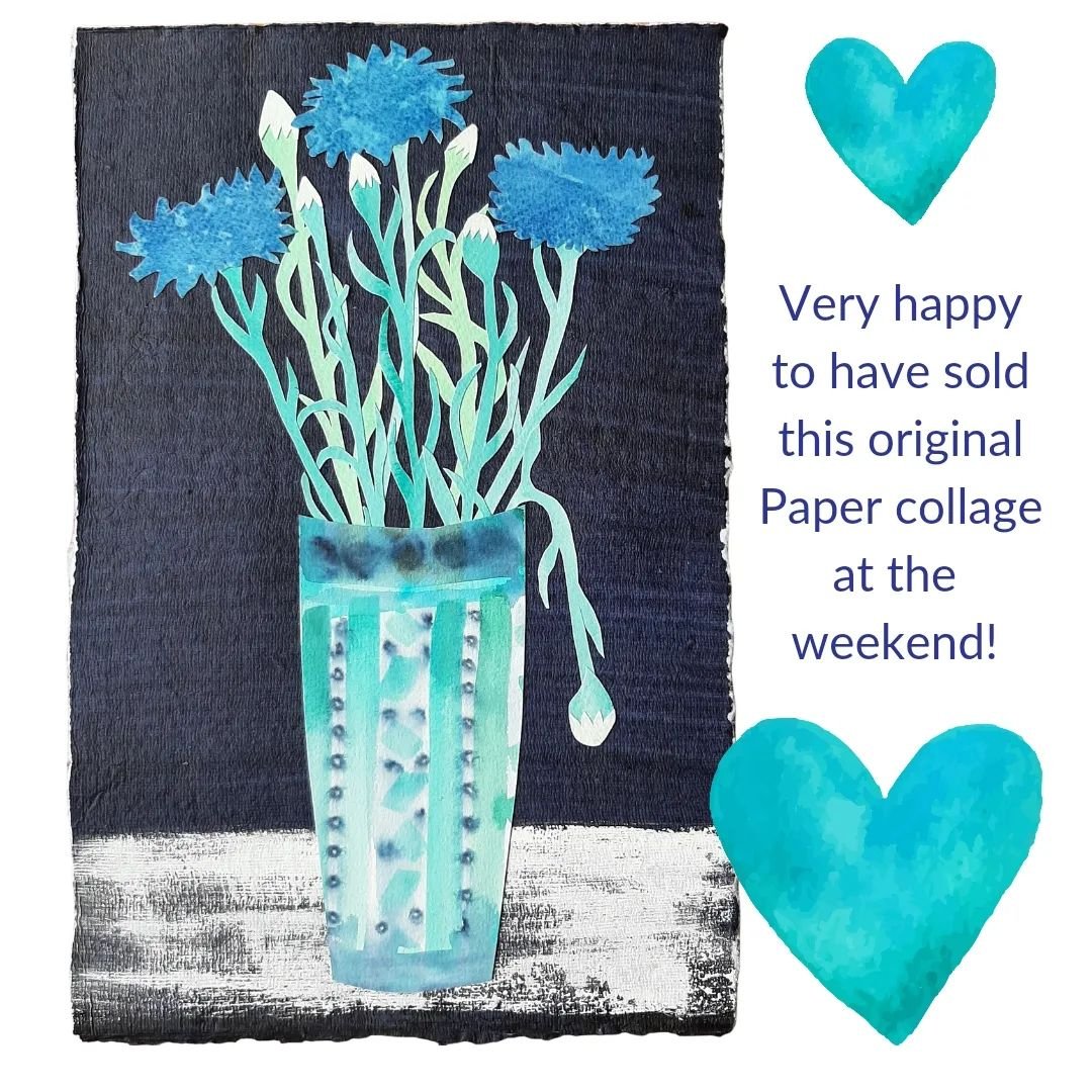 It's always #HappyDance time when someone buys an #OriginalPaperCollage 
Card sales are my bread-and-butter and I'm grateful for any sale but there's something special about that moment when someone buys an original! 😍🤗
And they bought a print as w