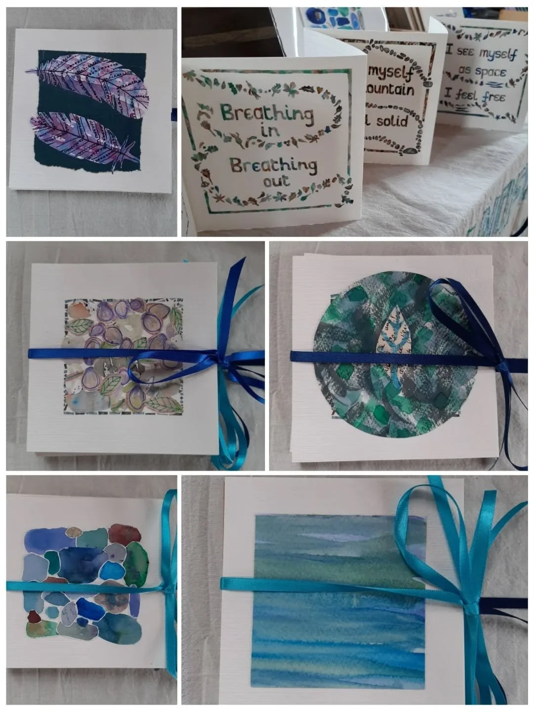 #MeditationBooklets using words from #ThichNhatHanh 
4 available as the one bottom right has already sold.
Same words, different covers. 
Available at the #ArtExhibition today till 4pm.
#WetherbyTownHall 
The weather is much improved so well worth a 