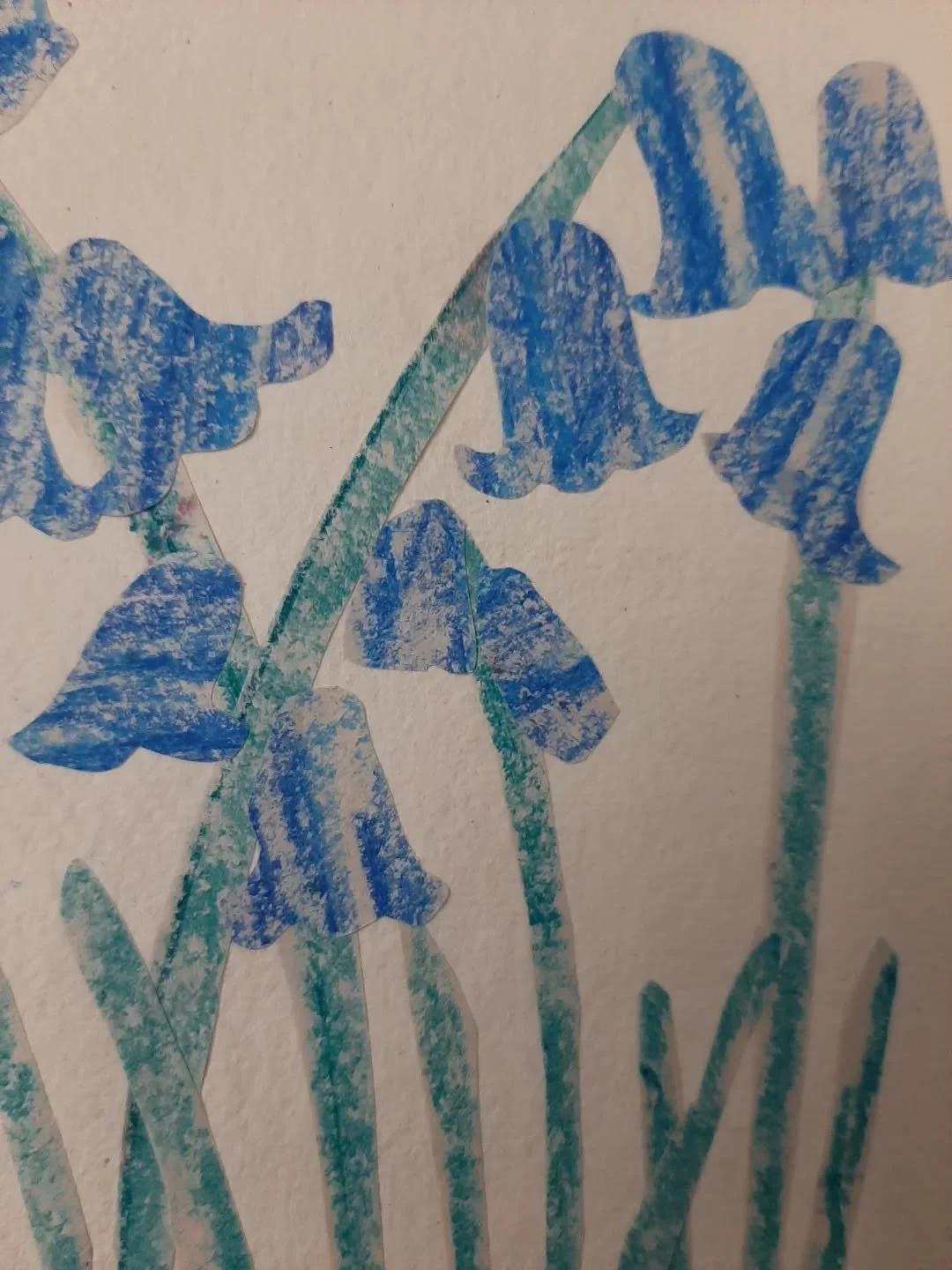 Day 4 of #DoThe100DayProject 
@dothe100dayproject 
Some simple bluebells coloured with oil pastels. 
This was a real quick one. 

#TheCreativeSpace #The100DayProject #TheCreativeSpace100 #Bluebells