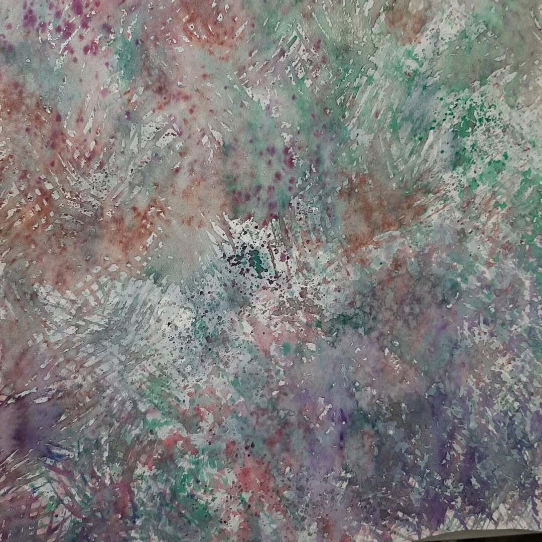 The start of something interesting, something new. 
This painted paper is what I was working on at #WetherbyGallery on Thursday. It was already pre-painted and I drew on the back then started cutting away with a scalpel. 

Note to self, with a lot of