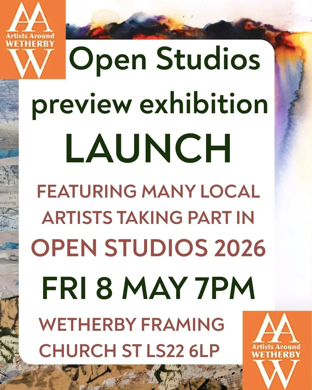 Do join us this Friday evening 7pm for the launch of our next exhibition at @wetherbyframing #WetherbyGallery which is a preview for @artists_around_wetherby Open Studios in June. 
Many of the artists taking part in #OpenStudios will be featured in t
