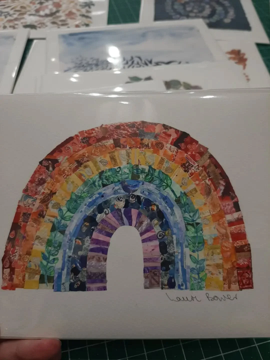 It's been a day for backing and wrapping prints. This time I've gone for a smaller size to keep them really affordable. 
Particularly enjoying the tiny #Rainbows which measure just 15cm across. They're available now and will be in #WetherbyGallery ne