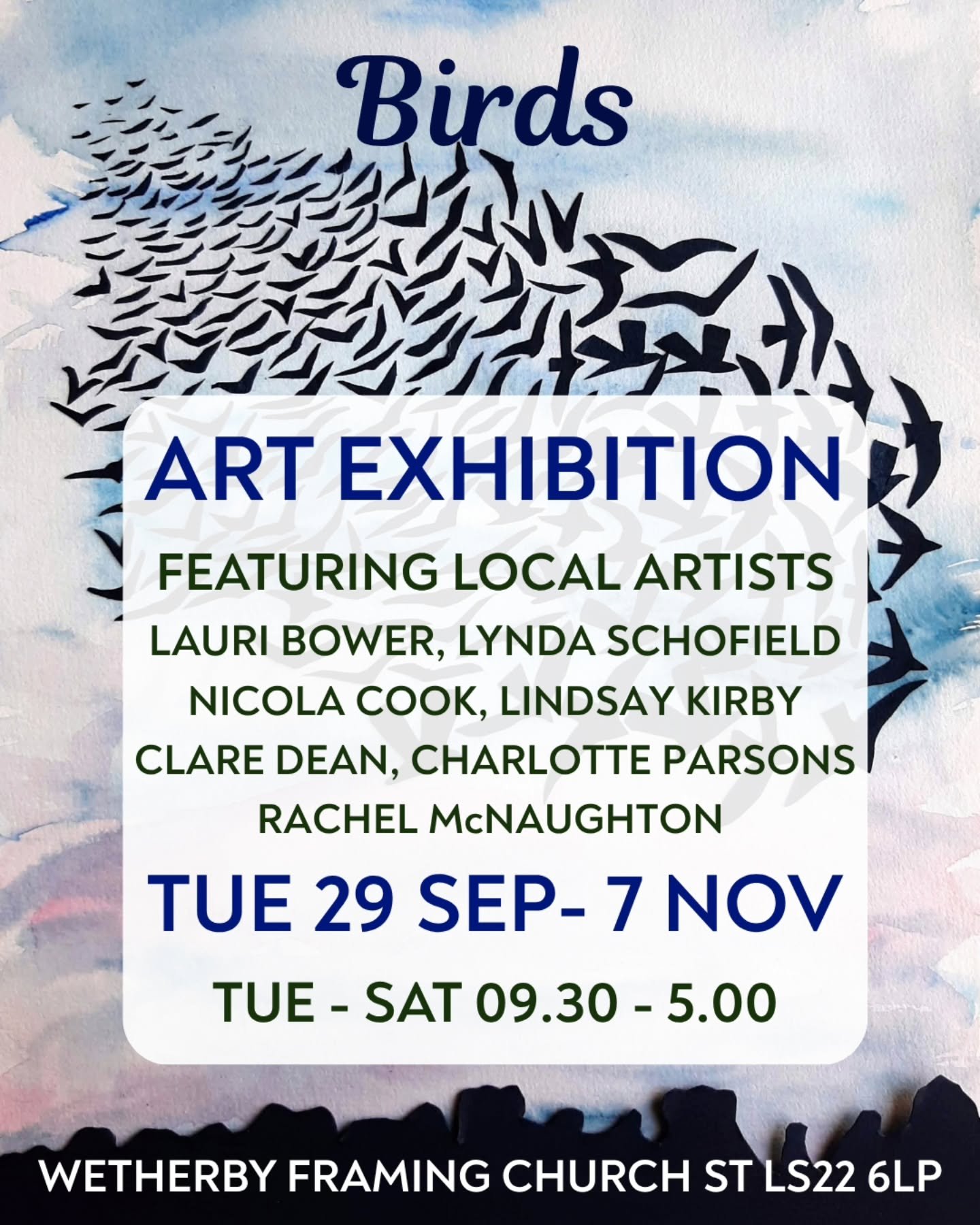 The new #Birds exhibition is up and running! And looking really beautiful 😍 
Please join us for the exhibition launch on Sat 3rd Oct 4-6pm. 
There will be drinks and nibbles available 😋
We have some artists who are new to #WetherbyGallery and very 