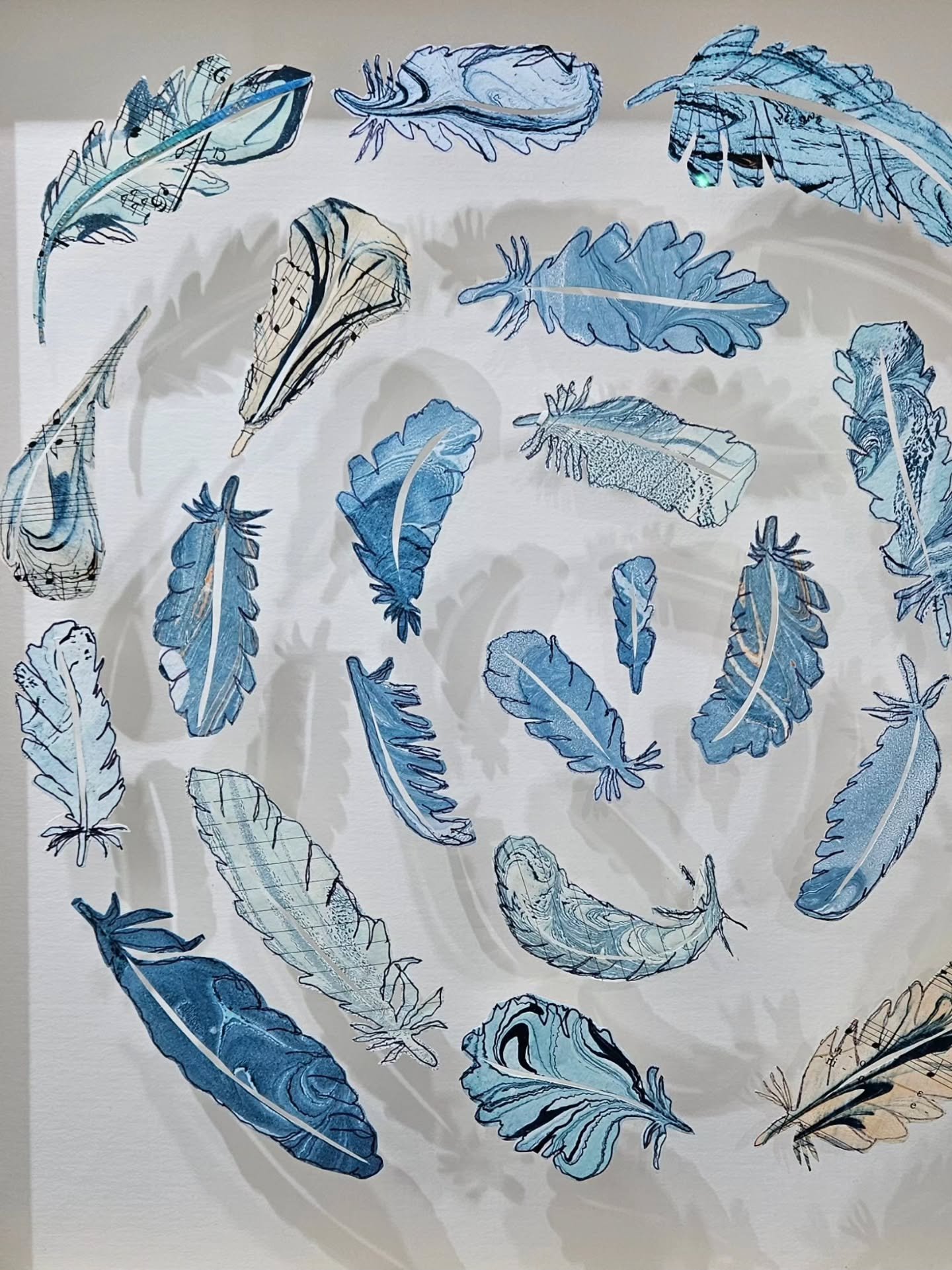 #Feathers have so many symbolic meanings and can represent the closeness of the spirit world. 
What do feathers mean for you? 
Come and check out these paper feathers and other feathers 🪶 as part of the Birds exhibition at #WetherbyGallery above @we
