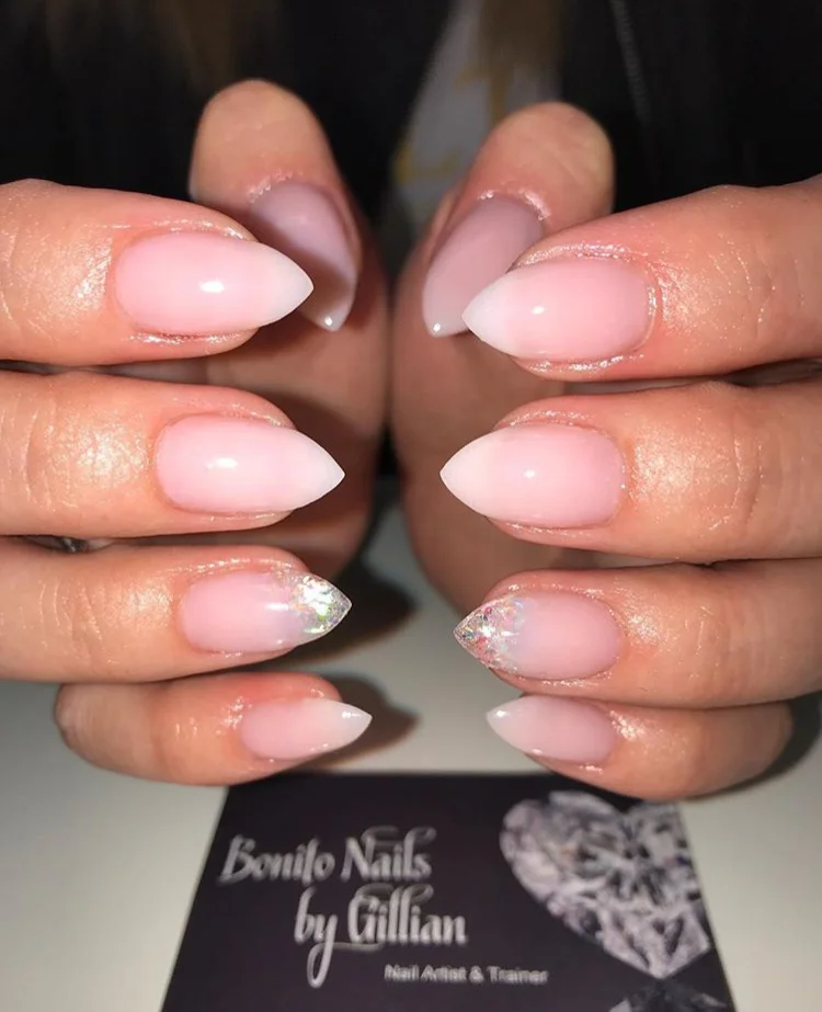 Short Pink Spring to Summer Acrylic Nails.