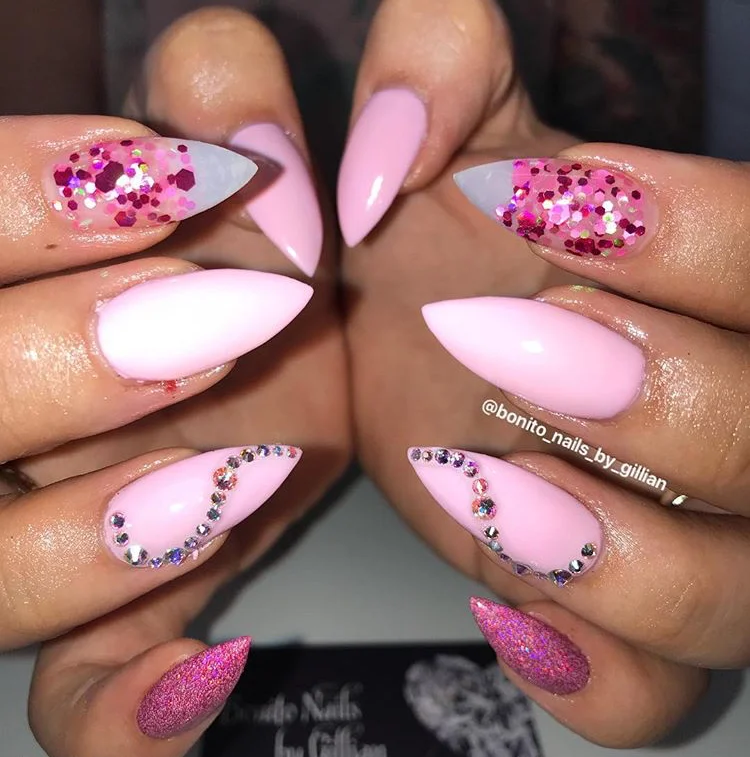 Baby Pink Bespoke Acrylic Nails. 