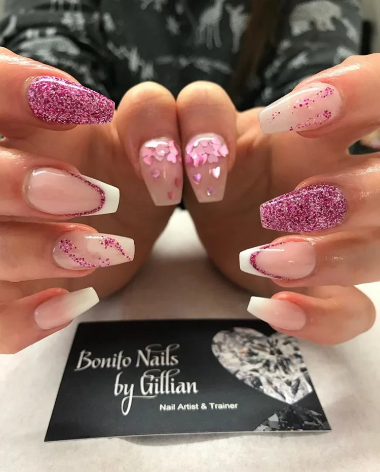 Purple Bespoke Acrylic Nails. 