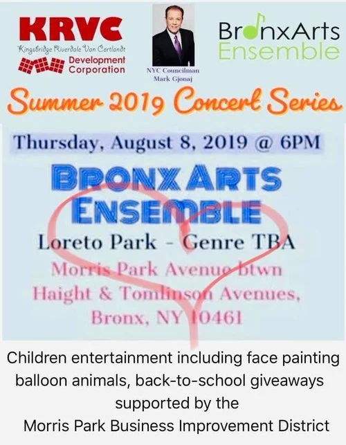 Summer 2019 Concert Series Bronx Arts Ensemble