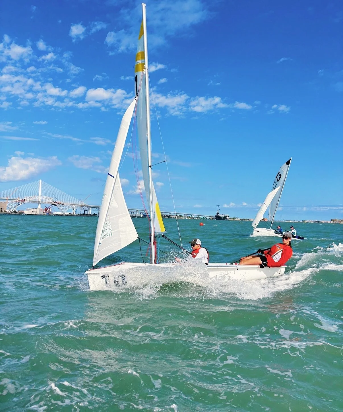 The team competed at SEISA fleet racing champs in Corpus Christi this past weekend! We had a great time, and we placed 4th out of 7 teams 🌊⛵️

@texasrecsports 
#texassailing #hookem