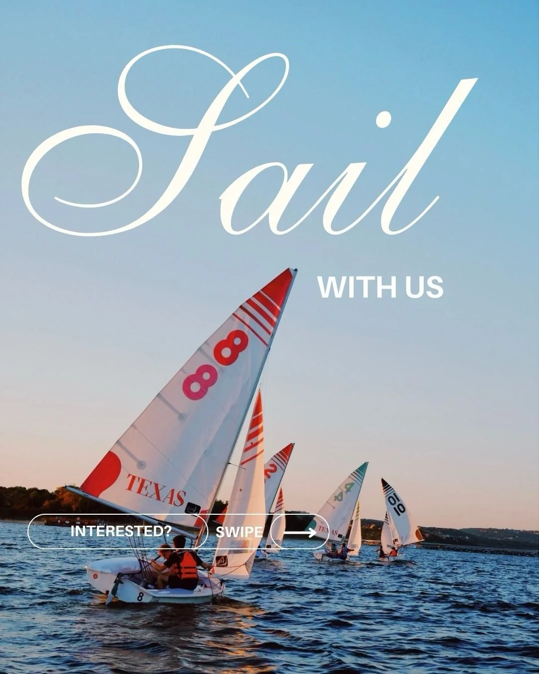 We&rsquo;re SO excited to kick off practices and start sailing this season ⛵️🤘🏼 Whether you&rsquo;re interested in learning to sail, saw us out on Speedway, or have sailed before, we want you on the water!

No experience necessary. 

#texassailing 