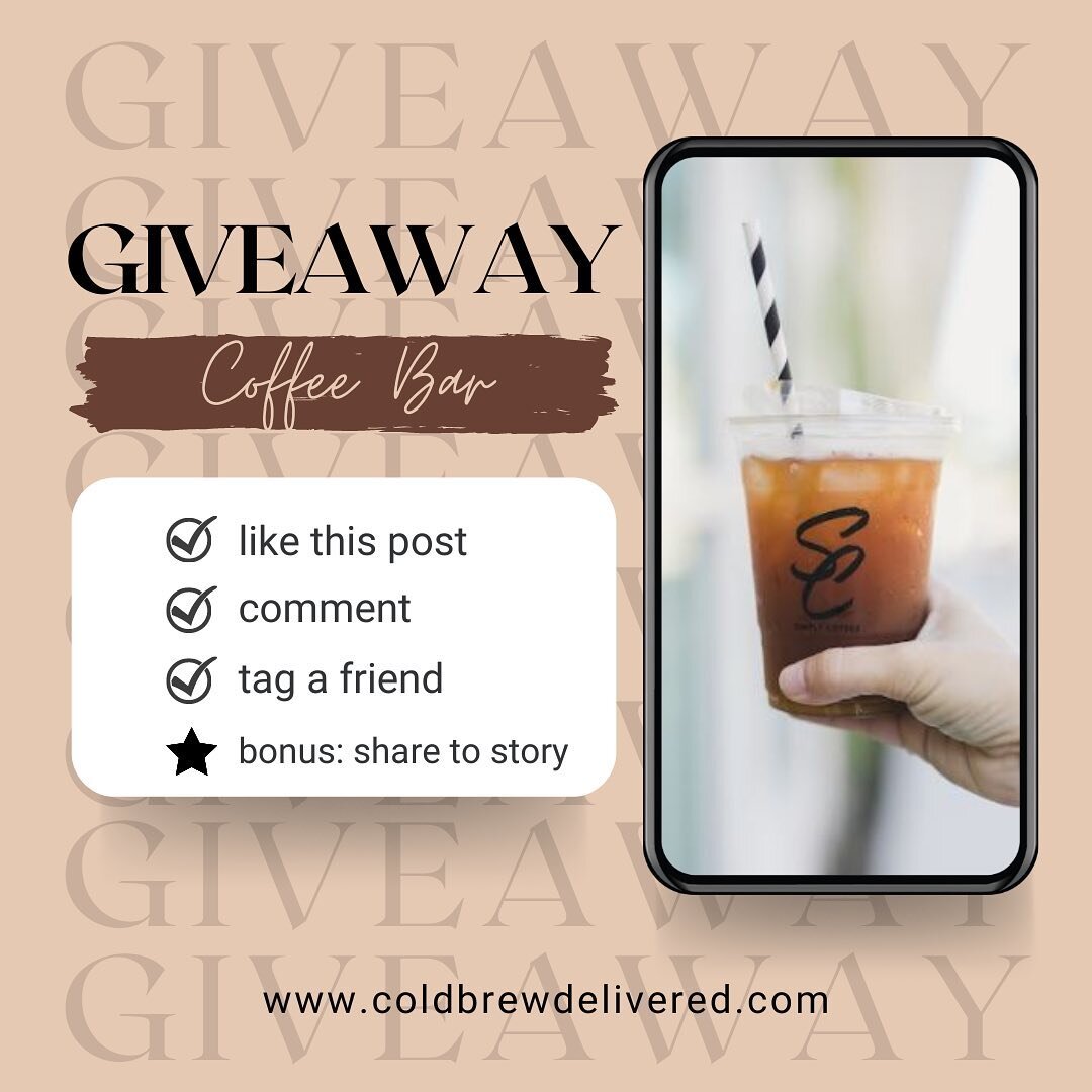 ☕️GIVEAWAY☕️

This Thanksgiving I would like to thank all of you for your support this year by doing my first ever Simply Coffee giveaway!

One lucky winner will be chosen to receive a Cold Brew Coffee Bar setup for up to 30 people! Prize will includ