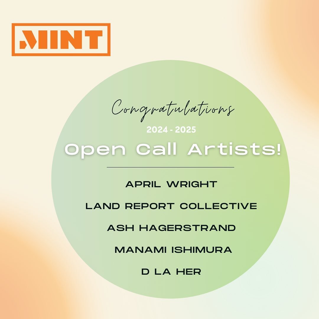 Congratulations to our 2024-2025 Open Call winners! 
April Wright (@apriljwright)
Land Report Collective (@land_report_collective)
Ash Hagerstrand (@jesusluvsmemes)
Manami Ishimura (@manami.ishimura)
D La Her (@dlaher_)

We look forward to hosting yo