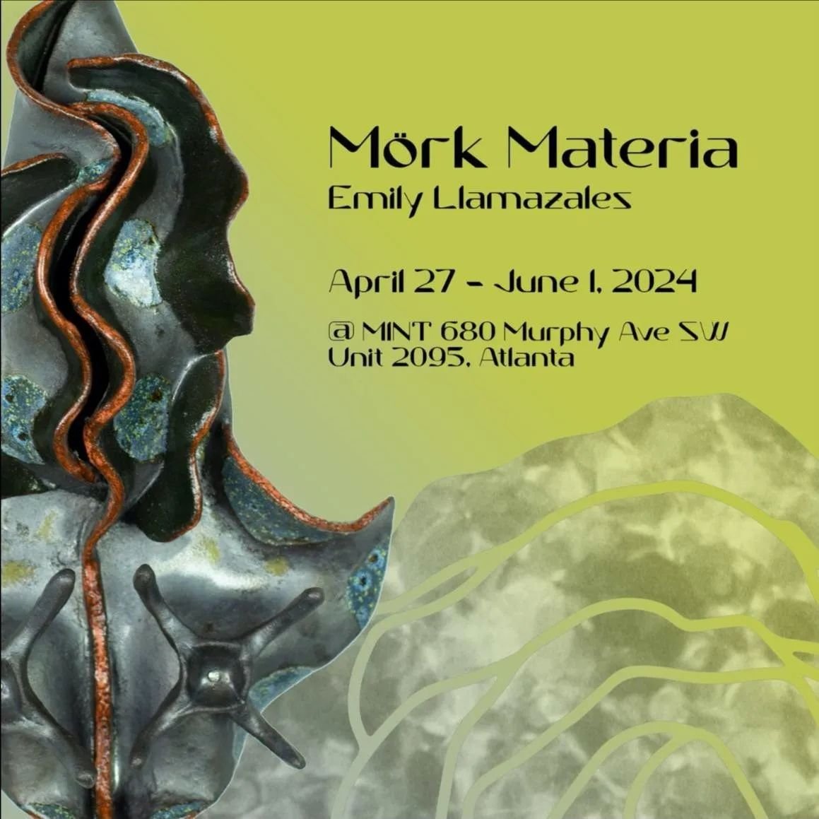 M&ouml;rk Materia is a captivating exhibition by Emily Llamazales. @emily_llama

It delves into speculative future ecologies, blending sculptural ceramics, metal, and found objects Inspired by alien allure and space's vastness, it's more than art&mda