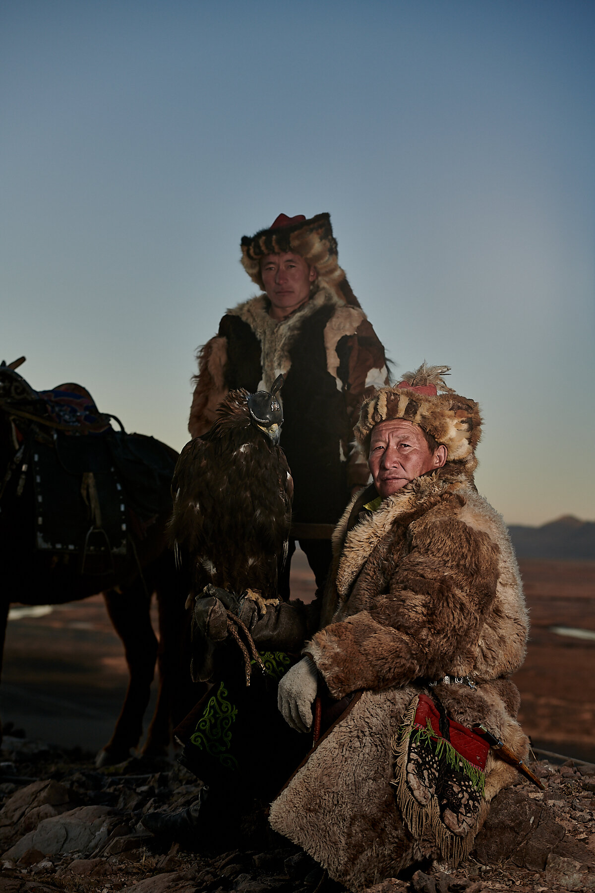 Kazakh eagle hunters, western Mongolia