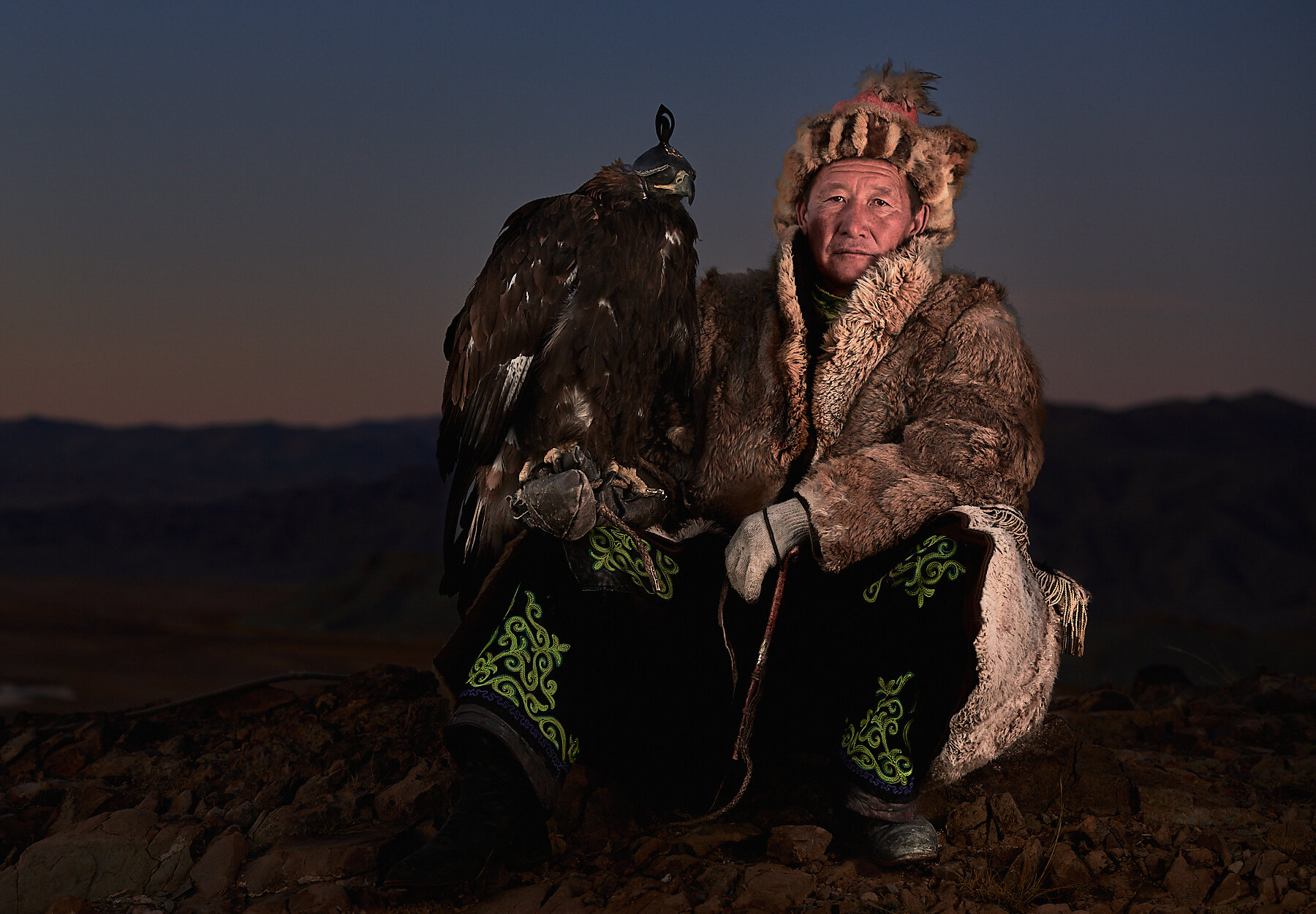 Bashakhan, one of the most famous eagle hunters with his eagle
