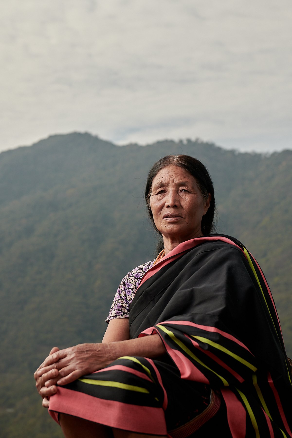 Arei, a woman of the Angami tribe in traditional dress, Nagaland