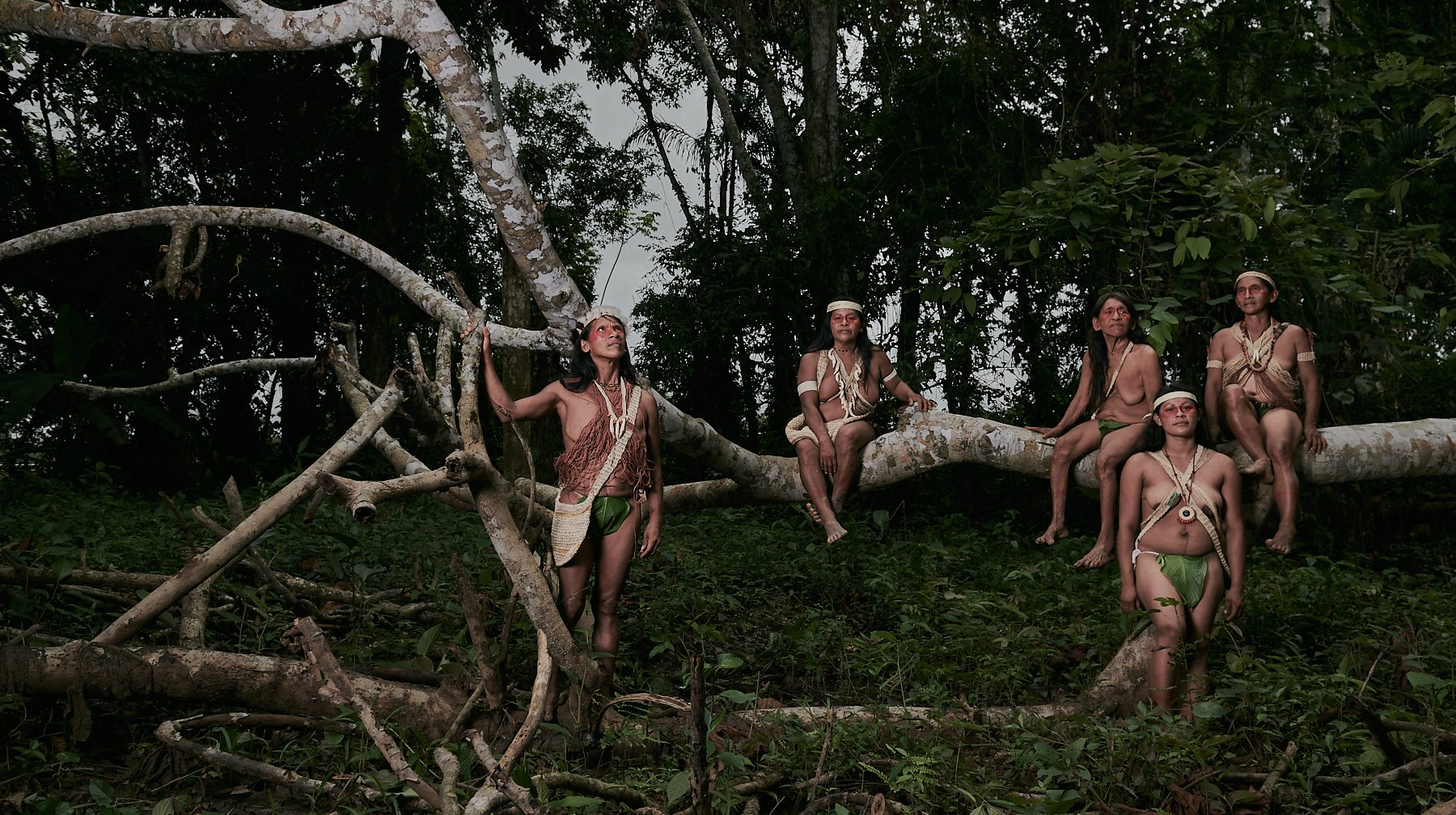 The women of the Huaorani after their annual tribal celebration