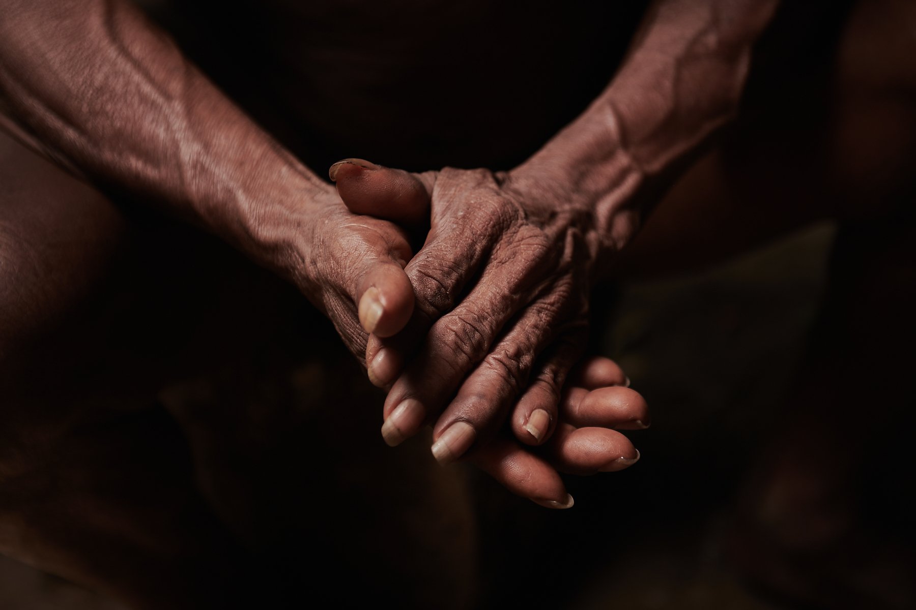 Rough, hard, calloused hands are one of the marks of a Huaorani warrior