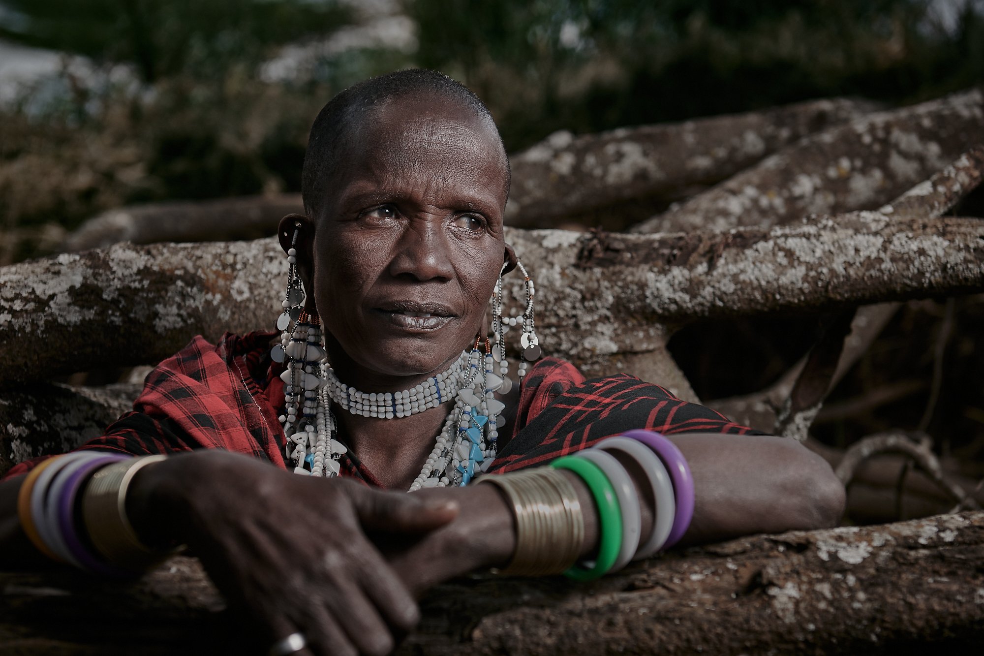 Senior Maasai wife with full wedding jewellery