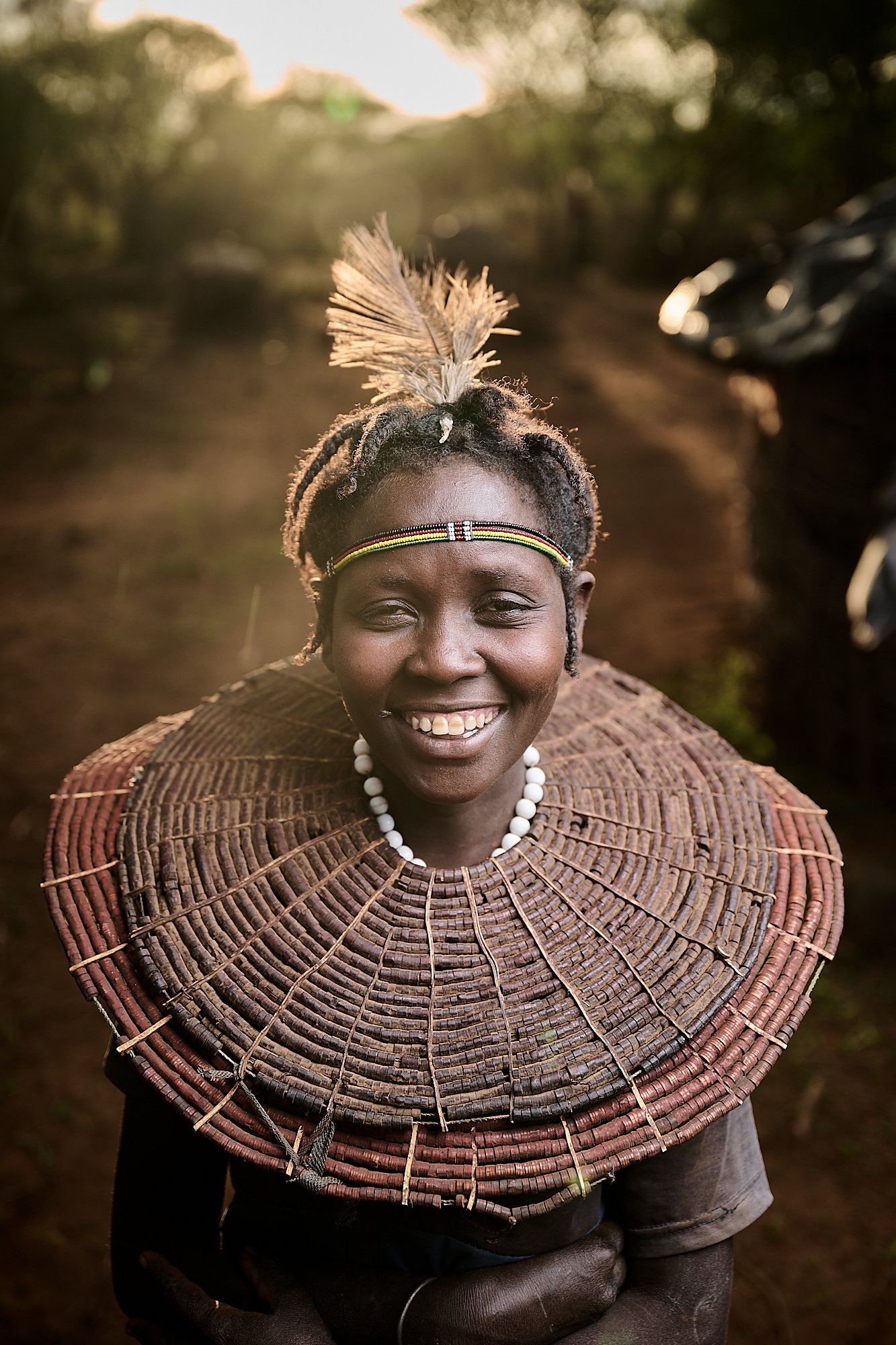 Young Pokot girl with traditional necklace