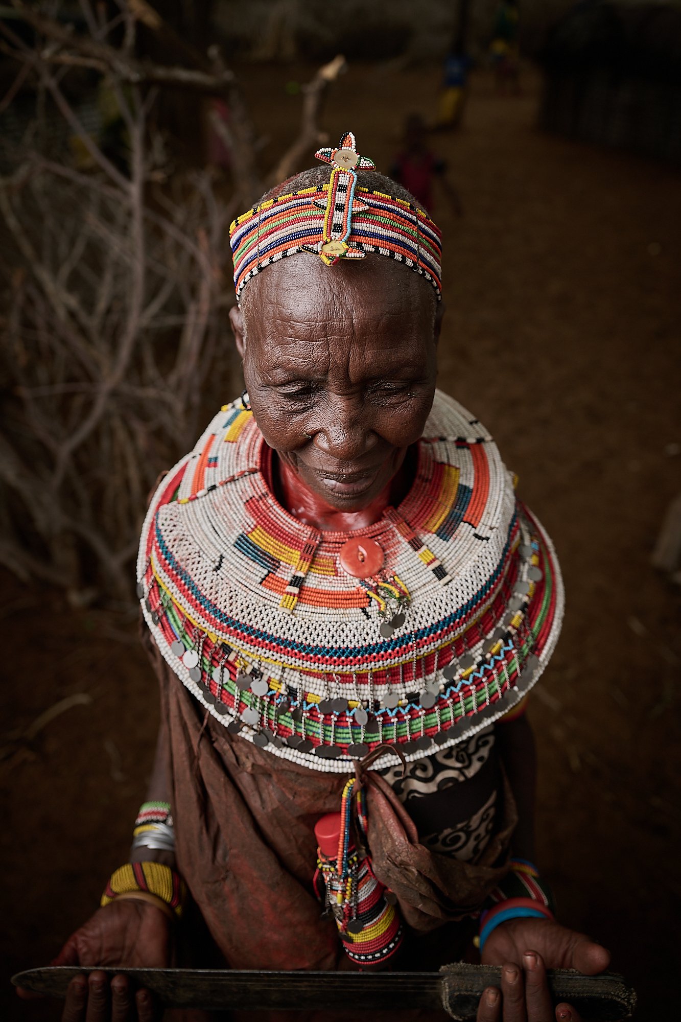 Elder Samburu woman, village near Archer's Post, northern Kenya