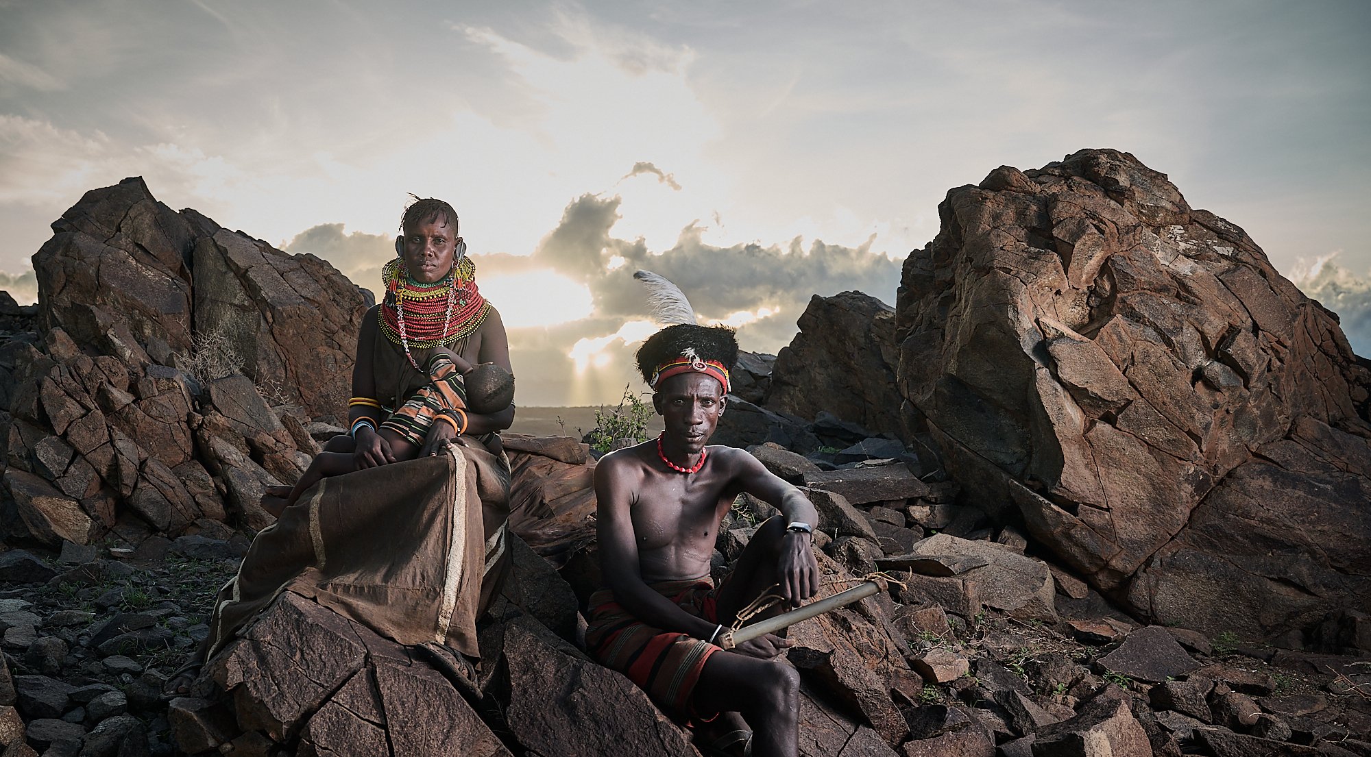 Turkana couple, Lake Turkana