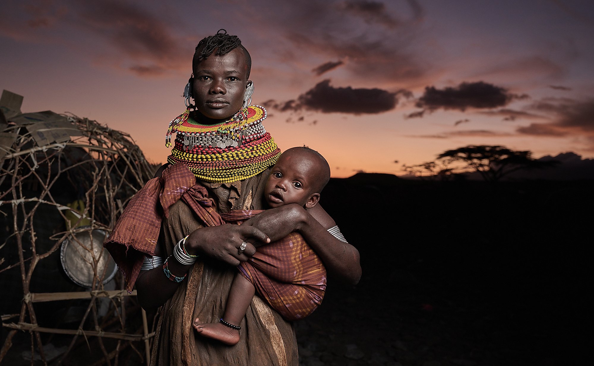 Turkana young mother and child, Lake Turkana