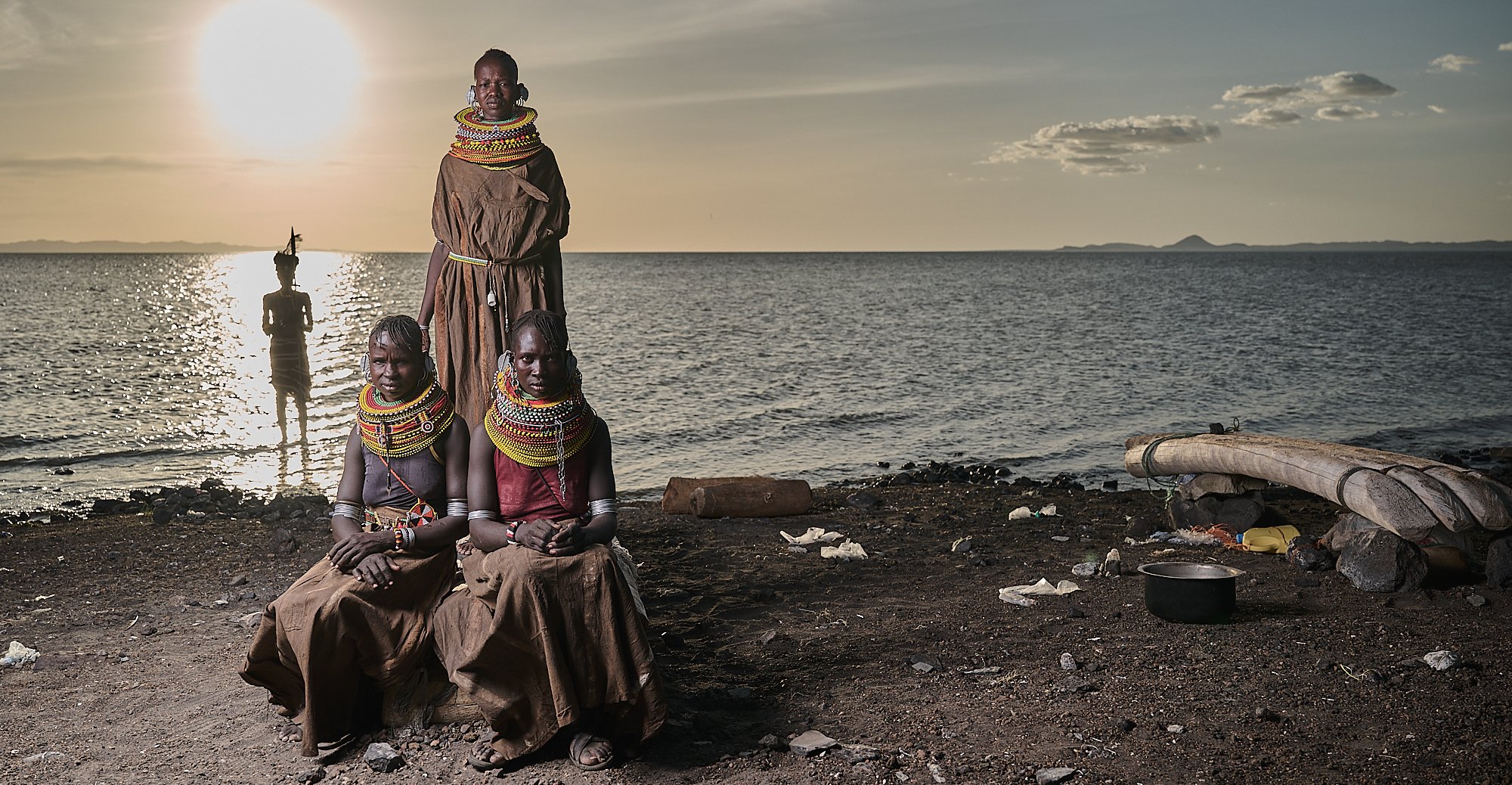 Turkana women after an afternoon of shore fishing