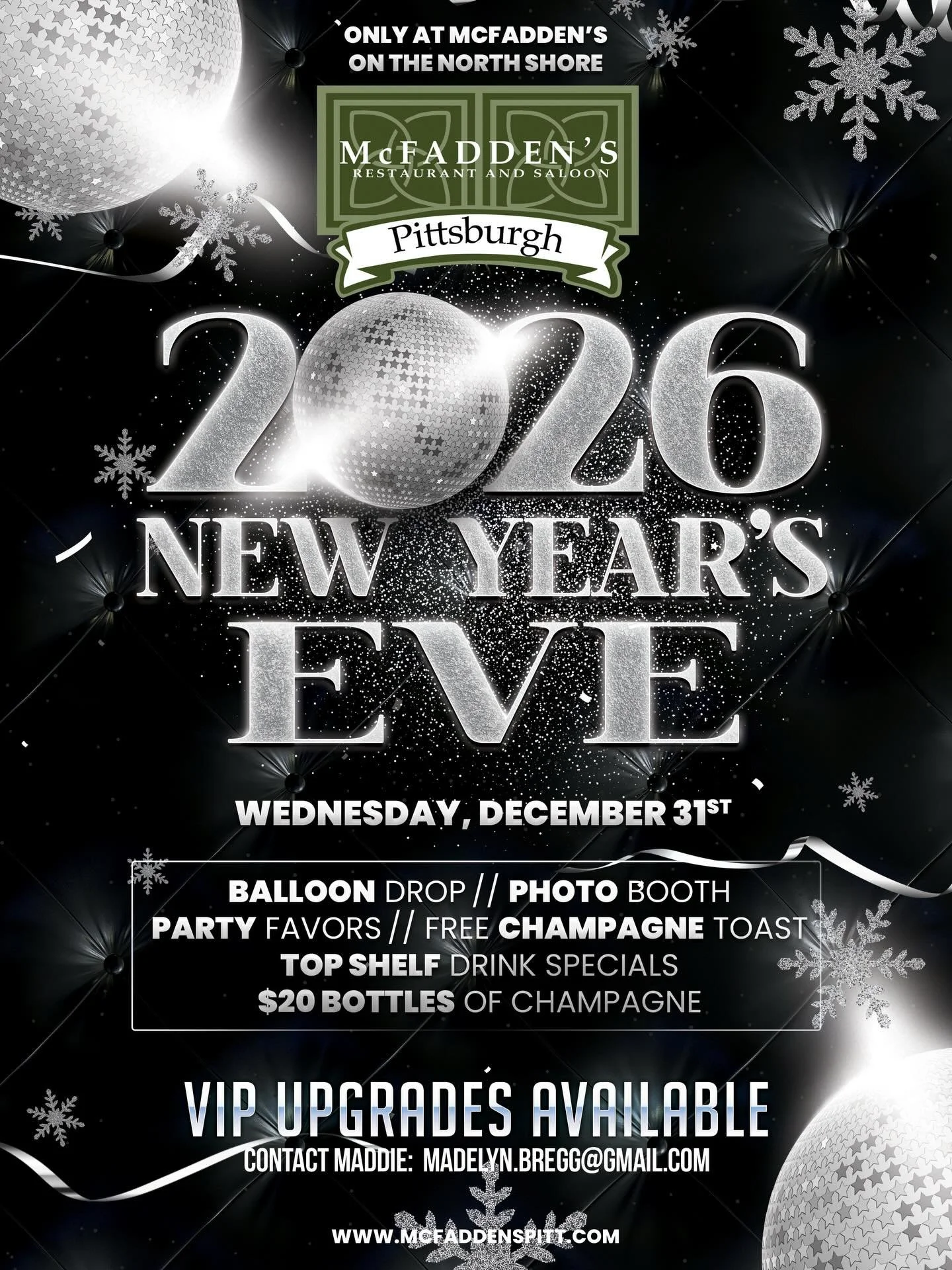 Start the New Year with your favorite people at your favorite place! 
-
Tickets are on sale at the link in our bio! Get them now while they&rsquo;re only $25!
-
Top shelf drink specials, balloon drop, complimentary champagne toast, photo booth + more
