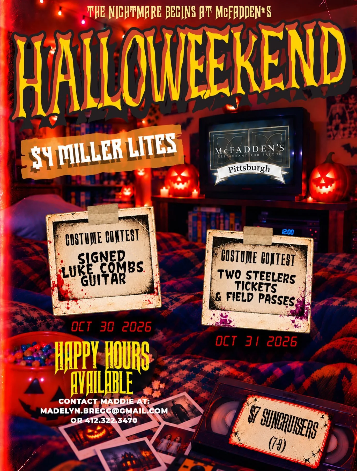 You know where to be for Halloweekend in Pittsburgh! 
-
Contact Maddie to set your group up with discounted drinks at madelyn.bregg@gmail.com or send us a dm! 
-
#mcfaddenspitt #mcfaddyinz #pittsburgh #pittsburghhalloween #halloween2026