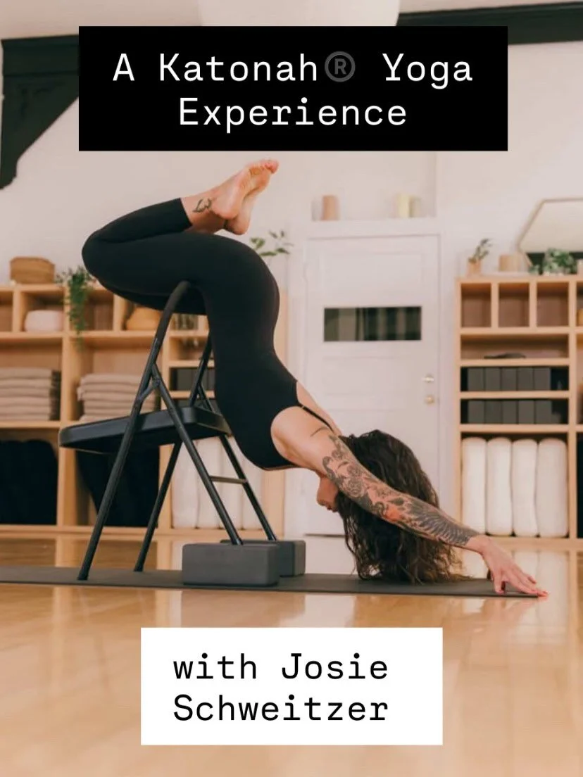 Katonah&reg;️Yoga leads you to where you are. 🔁🌿

Two special opportunities to practice with Josie Schweitzer at GIVE Yoga: 

A Friday Masterclass invites you into breath, presence + fluid movement.

Saturday&rsquo;s Katonah Yoga&reg; immersion off