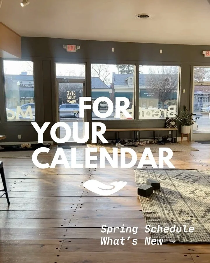 SPRING REFRESH 🫧

New classes + plenty to look forward to.

Updated Mornings at GIVE Yoga &mdash;

🌅Tuesdays @ 9:30AM w/ Angela 
🌅Wednesday @ 6:30AM w/ Scot 
🌅Wednesday @ 9:30AM w/ Liz
🌅Thursday @ 9:30AM w/ Cassandra 

Welcome back to our lovely