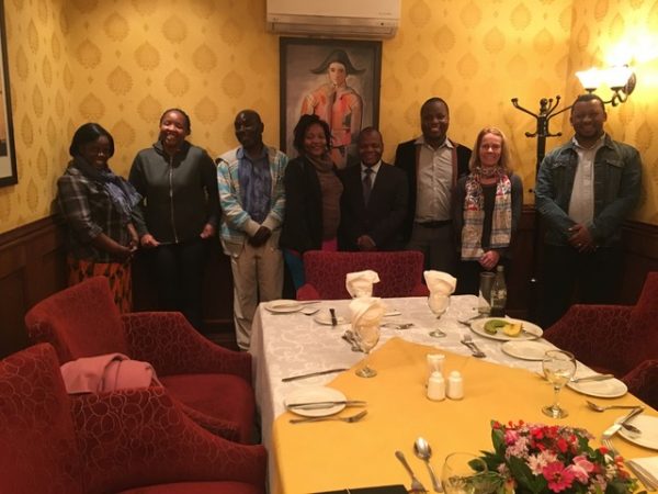 Firelight Board Member Molly Efrusy with Firelight staff and CBO grantee-partner leaders in Malawi
