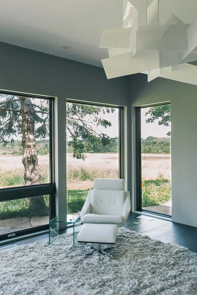 Peaceful master bedroom retreat. Design by Four Blocks South.